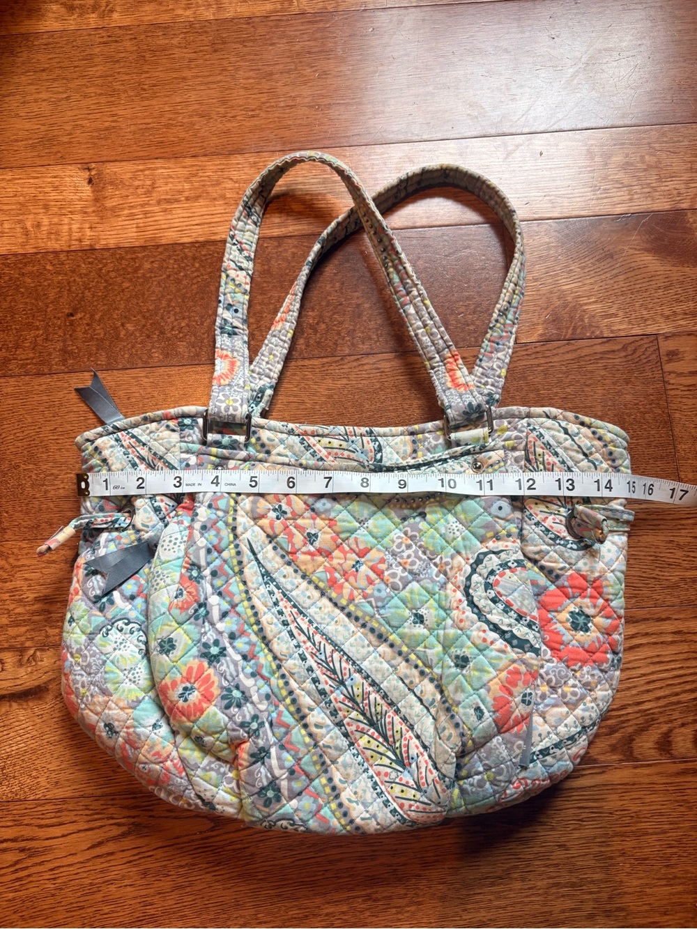 Retired Vera Bradley Citrus Paisley Glenna Satchel - Picture 6 of 8